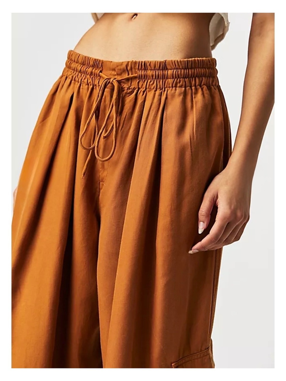 NWT FREE PEOPLE PALASH SOLID CARGO PANTS - GOLDENROD 7780 size M - Picture 3 of 9